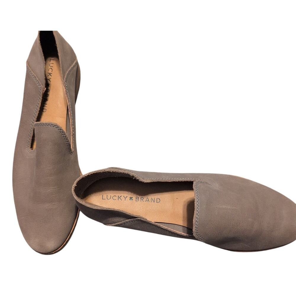 Lucky Brand Cahill Leather Loafers Gray Brown Size 7.5 EUC - Picture 3 of 4